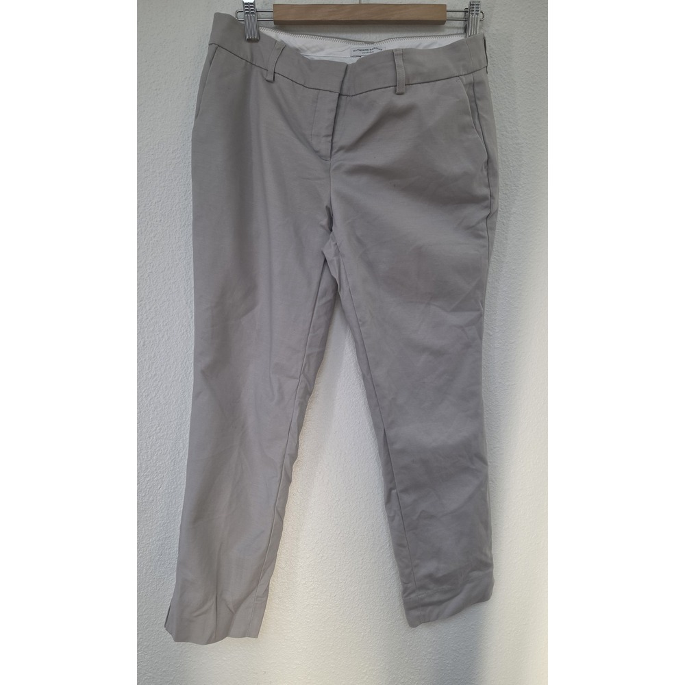 Katherine Barclay Women's Size 8 Grey Casual Solid Pants Trousers Slacks Cotton